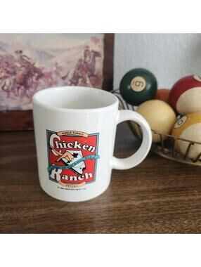 Vintage "World Famous Chicken Ranch" Ceramic Souvenir Coffee Much 1992 Nevada